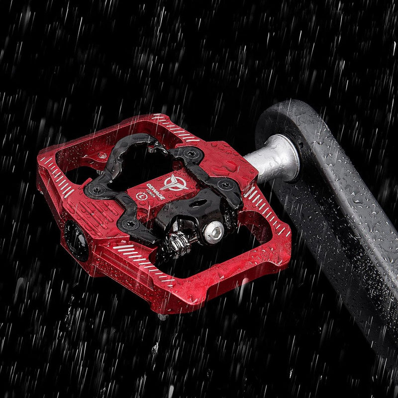 Fietspedalen voor SPD, 3 afgedichte lagers, dubbele functie, plat en klikpedaal, lichte aluminium MTB-pedalen 9/16 inch met noppen voor MTB, racefiets