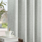 100% verduisteringsgordijnen, ondoorzichtig thermogordijn voor slaapkamer woonkamer, warmte-geïsoleerde volledig licht blokkerende gordijnen, back tab-raambehandelingen, grijs, 210 x 130 cm (h
