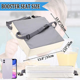 Draagbare boosterstoelen met 2 veiligheidsgespen, wasbaar, zitverhoging voor eettafel, grijs