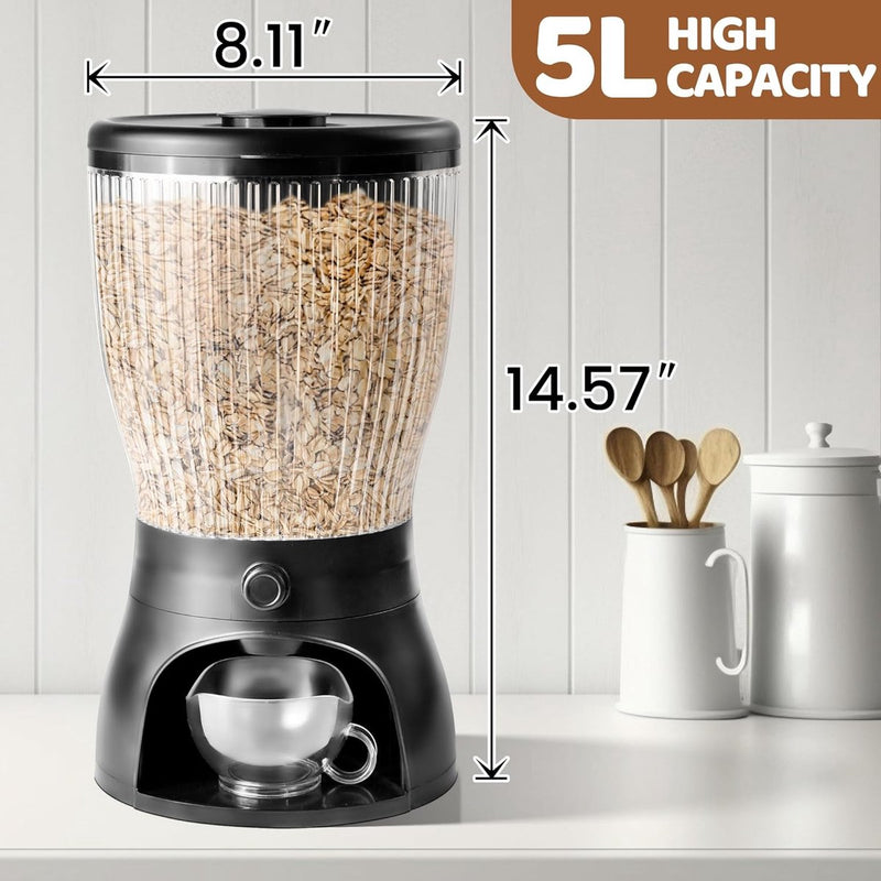 Graancontainer 5L, graandispenser en droogvoercontainer voor granen, rijst, bonen