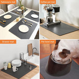 Koffiezetapparaat afdruipmat, 40 x 50 cm, sneldrogende afdruipmat voor serviesrek, keuken, koffiezetapparaat, badkamer, toonbank, bar (grijs)