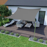 Zonnezeil, waterdicht, zonwering, Oxford-weefsel, uv-bescherming, voor balkon, terras, tuin, camping, outdoor (grijs-3 x 3 m)