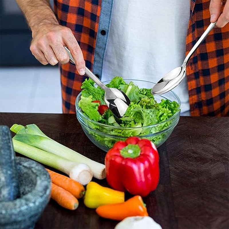 Set van 2 roestvrijstalen serveerlepels, grote lepels, serveerlepels, buffetlepels, serveerlepels met lange handgrepen voor banket, restaurant, buffet