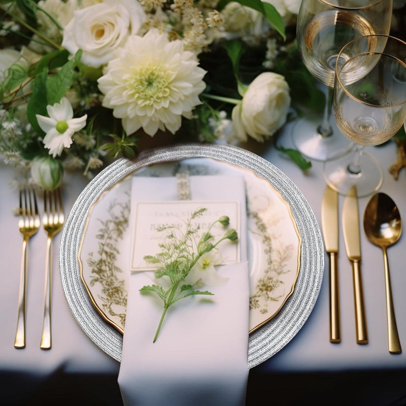 Placemats rond zilver gevlochten placemats set van 6 hittebestendige tafelsets wasbaar voor keuken diner 38 cm