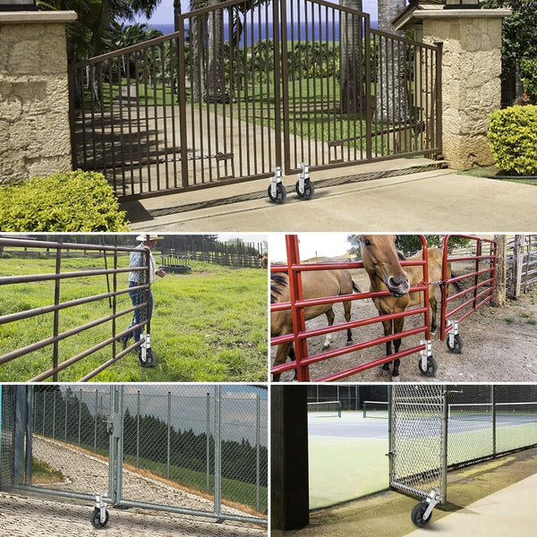 150 mm zware zwenkwiel, buispoortrol - massief rubberen zwenkwiel, dubbel gelagerd, extra montagebehuizing, dikke metalen steun - draagvermogen van 300 kg - eenvoudige installatie