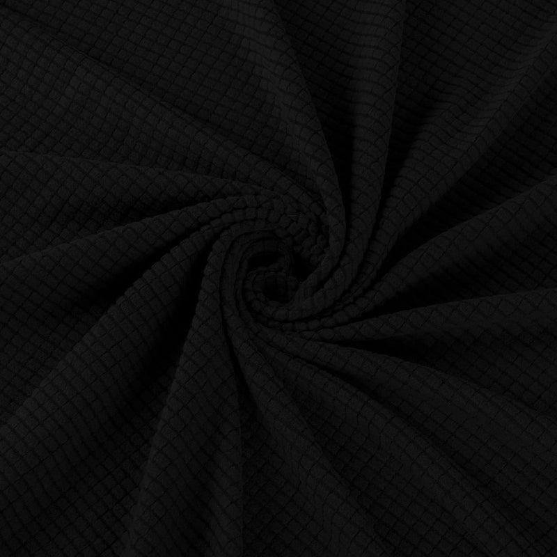 krukhoes, jacquard hoes, bekleding voor poef, voetenbank (zwart)