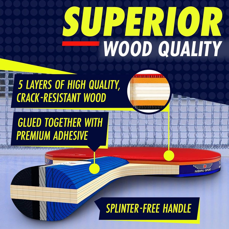 Professionele tafeltennispeddelset met intrekbaar net (montageklemmen), ballen en palen (4 sterren) Tafeltennisaccessoires, geavanceerd binnen- of buitenspelen, opbergtas