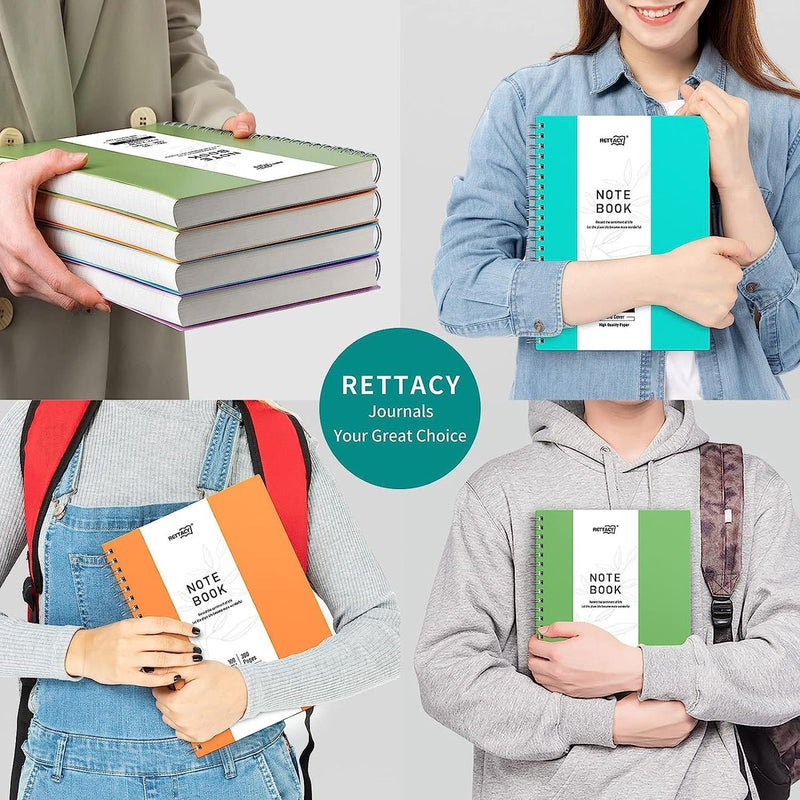 A5 notitieblok, notitieboek, spiraalgebonden notitieboeken, 300 vellen/150 pagina's om te schrijven, 100 g/m² college-gelinieerd papier, pvc-hardcover, 14,5 x 21 cm, lila