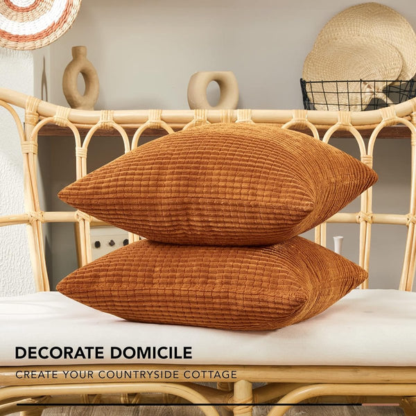 Kussenhoes decoratief kussenovertrek super zachte kussenslopen decoratie voor bank woonkamer 40x40 cm, oranje, set van 2