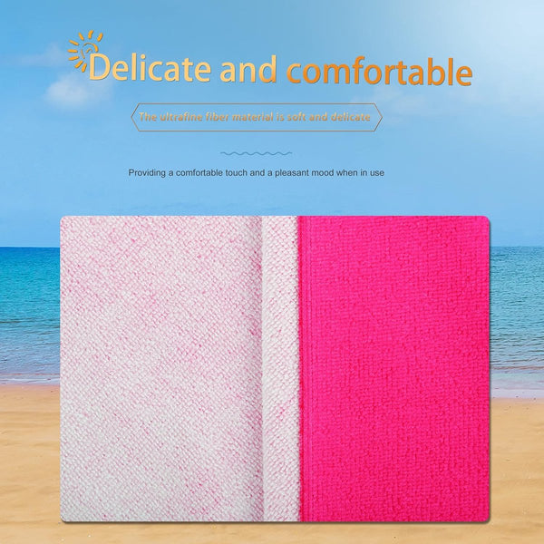 Microvezel strandhanddoek, 90 x 170 cm, anti-zand, strandhanddoek, zacht, 100% microvezel, sneldrogend, roze schedel