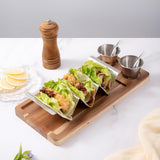 2-delige tacohouderset, hotdoghouder met 2 kruidenbekers, metalen tacoschelpen, duurzame Ttaco-schelpen, voor het maken van tacohouders