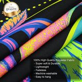 Black Light Paar Skelet Wandtapijt Kleurrijke Vlinder Mot UV Reactief Wandbehang Hippie Maan Bloemen Gloeien in het Donkere Melkwegstelsel Wanddoek voor Slaapkamer Woonkamer 210 x 150 cm