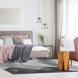 Modern woonkamertapijt, wasbaar, laagpolig tapijt, slaapkamer, wollig, antislip, tapijt, eetkamer, tapijt, geometrisch tapijt, 200 x 300 cm, grijs