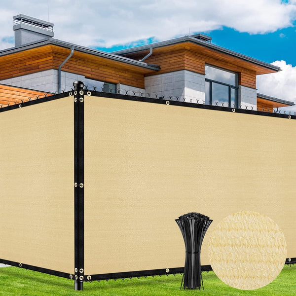 Inkijkbescherming omheining, 1,5 m x 15,2 m, tuinhek, schaduwnet met ingestanste ringen, 140 g/m², blokkade, uv-bescherming, outdoor, windscherm, zonwering, inkijkbescherming, weefsel,