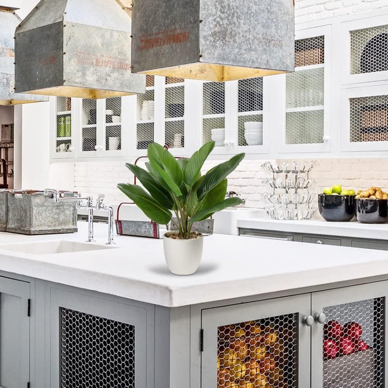 Kunstplanten, paradijsvogel, kunstplanten als echt, plastic groene plant, tropische, kunstmatige kamerplant, palm, potplant met 10 bananenbladeren voor slaapkamer, woonkamer, kantoor, decoratie