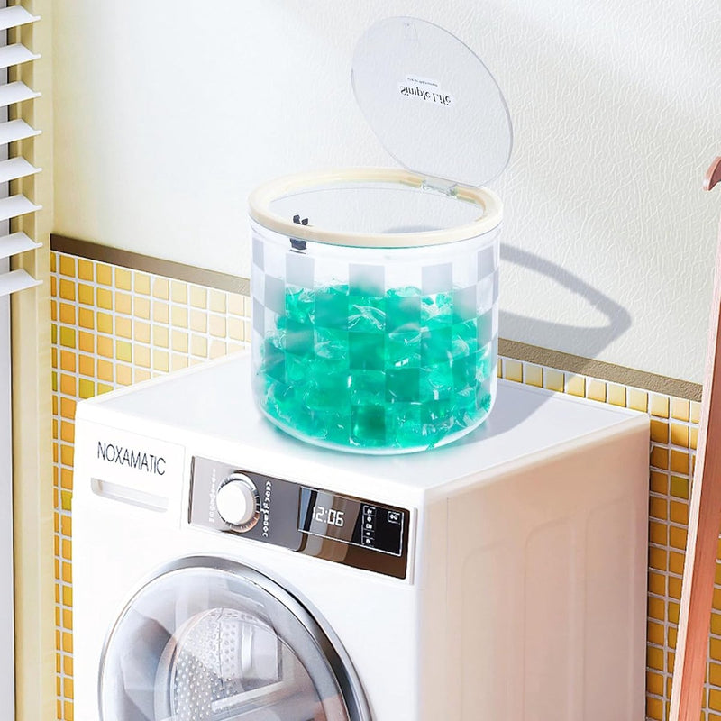 Opslag van wasmiddel, waspoeder opbergdoos, 2,5 l, transparant, dikke wasmiddeldoos, grote opening wasmiddelhouder, voor waspoeder opslag, wasverzachter opslag