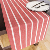 Tafelloper voor 8-zits om te eten - Roma Red Stripes - Groot 40 x 150 cm, milieuvriendelijk katoen, decoratief, zelfgeweven doek voor feest, restaurant - wasmachinebestendig