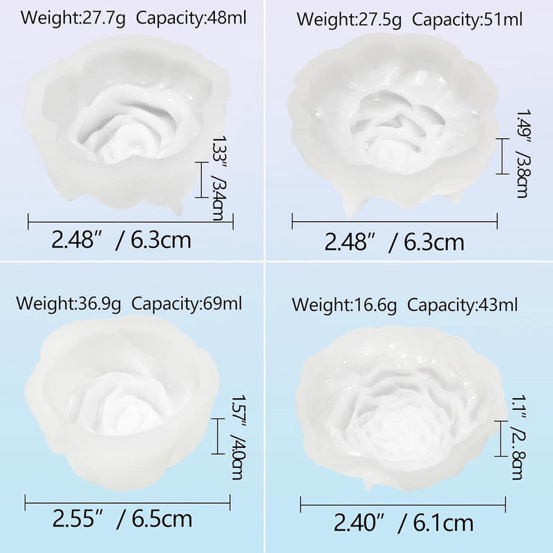 Bloemen kaars siliconen mallen gietvormen kaars mal voor het gieten van zeep mal 4 stuks siliconen mallen