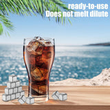 Roestvrij stalen ijsblokjes: 12 stuks whiskystenen ijsblokjes roestvrij staal met clips ijsblokjes herbruikbaar met high cooling-technologie herbruikbare metalen ijsblokjes voor whisky, wodka, wijn