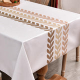 Tafelzeil Tafelkleed PVC Tafelkleed Kunststof Tafelkleed Buiten Vierkant Tafelkleed Waterdicht Veeg Schoon Tafelkleed Eettafelhoes (137 x 275 cm, Koffiebladeren)