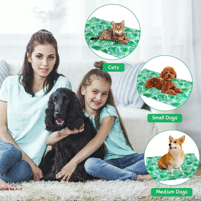 Koelmat voor honden, koelkussen voor honden en katten, koelmat voor huisdieren, niet-giftige gel-zelfkoelende mat, opvouwbaar, koelkussen voor warme zomer, 50 x 65 cm