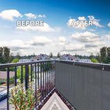 Balkonscherm, inkijkbescherming, balkonafdekking, 90 x 300 cm, windbescherming, licht transparant, ondoorzichtig, balkonbekleding, HDPE, wind- en uv-bescherming, met inslagringen en kabelbinders, antraciet