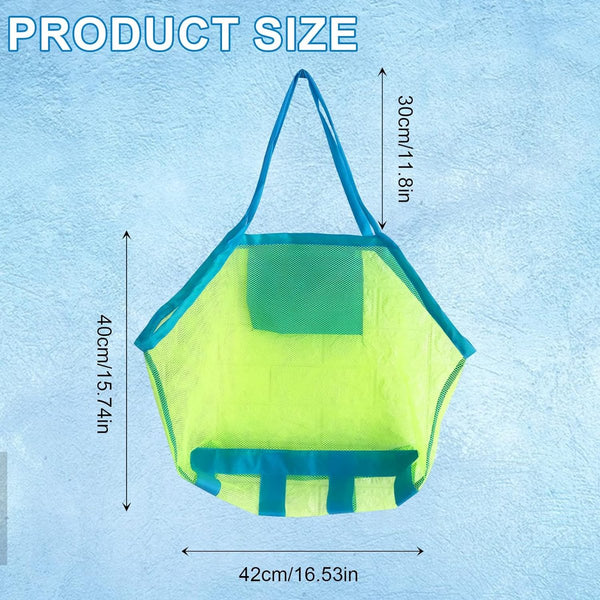 Set van 2 Mesh Bag Zandspeelgoedzak Grote Mesh Strandtas Opvouwbare Herbruikbare Mesh Strandtas Nette Tas voor Strand Waterspeelgoed Familievakantie