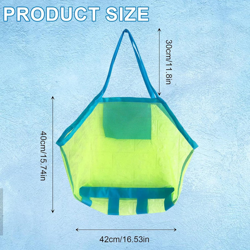 Set van 2 Mesh Bag Zandspeelgoedzak Grote Mesh Strandtas Opvouwbare Herbruikbare Mesh Strandtas Nette Tas voor Strand Waterspeelgoed Familievakantie