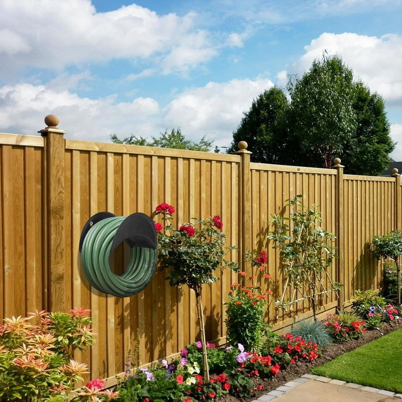 Slanghanger van hardstaal, 2 stuks wandhouder (tuinslanghouder, autoslang en koordhanger, versteviging, tuinslangrek met schroeven en expansiebouten