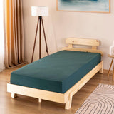 Renforce katoenen hoeslaken, 100% katoen, zacht en ademend, 90 x 200 x 30 cm, jersey bedlaken/donkergroen