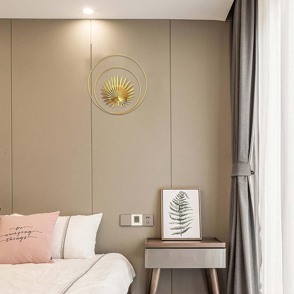 3 stuks wandsculpturen gouden wandafbeeldingen 3D wanddecoratie decoratie goud woonkamer rond ornament wandbehang metaal wanddecoratie voor slaapkamer gang kantoor decoratie (3 stuks)