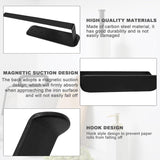 1 x keukenrolhouder, wandpapierrolhouder met 2 magnetische haken voor rolpapier, handdoeken, huishoudfolie, kopjes (zwart)