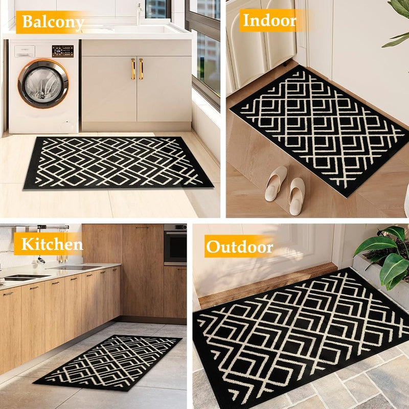 Deurmat voor buiten, tapijtvuilvangmat, deurmat voor entree, voordeur, terras, hal, tuin (3#, 80 x 120 cm)