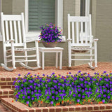 Kunstbloemen, 4 stuks Kunstbloemen Groen UV-bestendige planten Heesters Nepbloemen Binnen Buiten voor Huis Tuin Bruids Bruiloft Feestdecoratie (Paars)