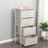 ladekast met 4 laden, organisatorisch meubilair, textiel opbergkast voor slaapkamer, woonkamer of - kleine ladekast met beige, 45 x 30 x 94 cm