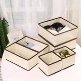 6 stuks opbergdozen kast, lade-opbergsysteem, kledingkast, organizer, opvouwbare opbergdoos, stof, kastorganizer voor sokken, stropdassen, kleding, ondergoed (off-white)