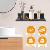 Set van 2 doucheplanken, zonder boren, doucheplank, zelfklevend douchemandje, roestvrij, doucheplankorganizer, metaal, kleine wandplank, douchemandje, badkamer, zwart