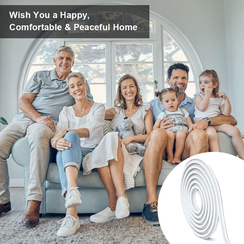 Roomdeurafdichting, deurafdichting, wit, 10 m, deurafdichting, tegen tocht, deurrubber, 4 mm groefbreedte 7 mm groefdiepte 12 mm vouwhoogte