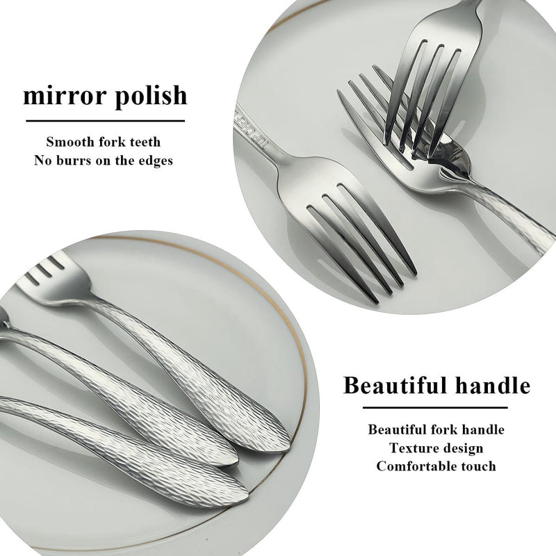 Roségouden dessertvorken, 12 stuks, 14 cm, roestvrij staal, titanium coating, roségoud, dessertvorken, vorkzilver, taartvorken, fruitvorken