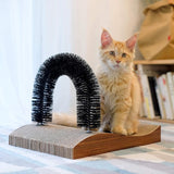 Kattenborstel, versie 2.0 ontharingsblad met hoogwaardig krabkarton, krabblad met krabplank, kattenrugverzorging, kattentrimapparaat met krabkussen, speelgoedborstel voor katten/honden