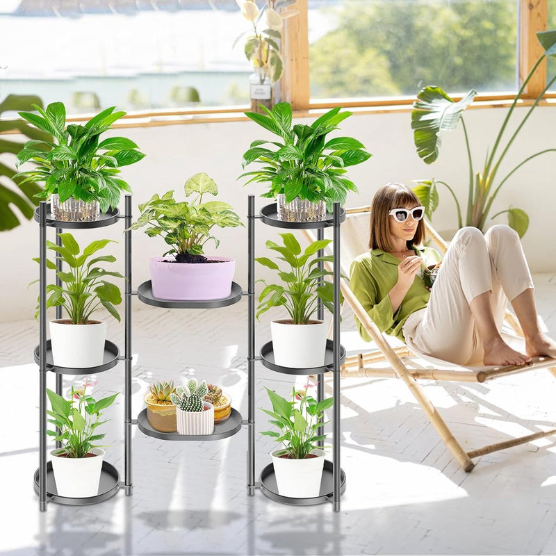 Plantenstandaard Metalen bloemenstandaard Plantenplank Bloemenplank Binnen Buiten Bloementrappen Binnenplantenstandaard Plank voor tuin Balkon Woonkamer (8 lagen)