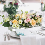 Transparante bloemenvaas, acryl, rechthoekig, met 18 gaten, modern, lange bloemenvaas, bloemstuk, decoratieve vaas, transparante kunstvaas, woondecoratie, tafeldecoratie, 45 x 10 x 6,5 cm