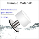 Deurstopper voor aan de muur, 2 stuks, zelfklevende deurstopper, afstandhouders voor muur, roestvrij staal, 3,57 x 1,65 cm, dubbele deurstopper met geluiddemper (wit)