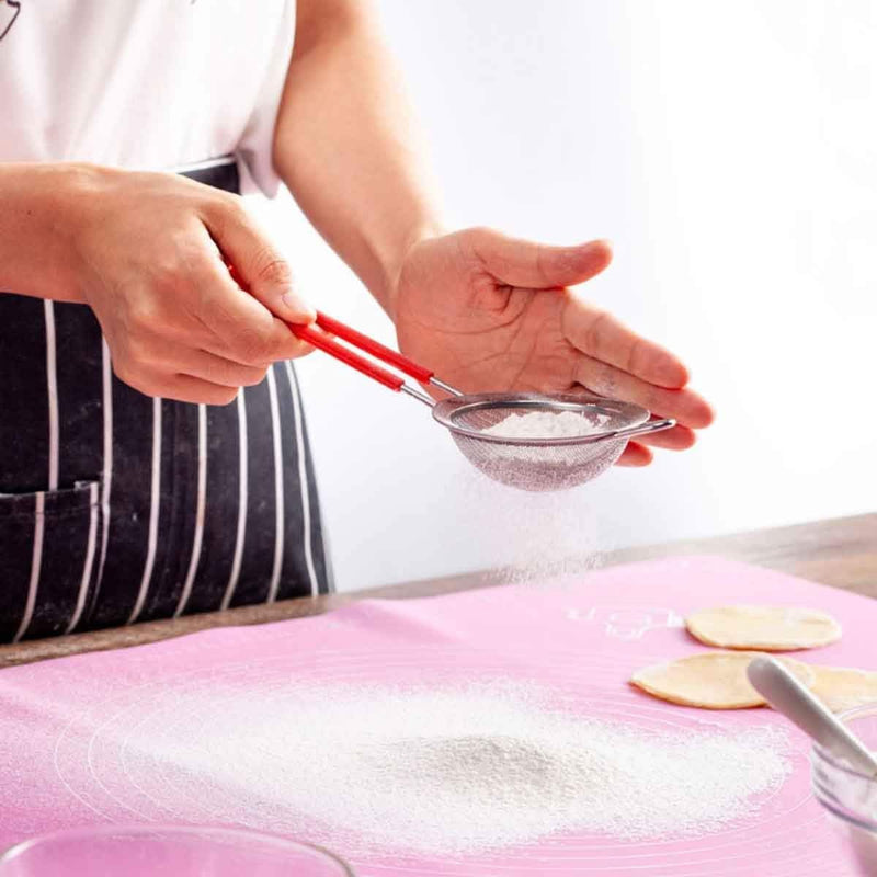 Siliconen bakmat deegrol siliconen mat zeer grote deegmat voor fondantdeeg pizza bakmatten (70 x 50 cm en deegsnijder) roze