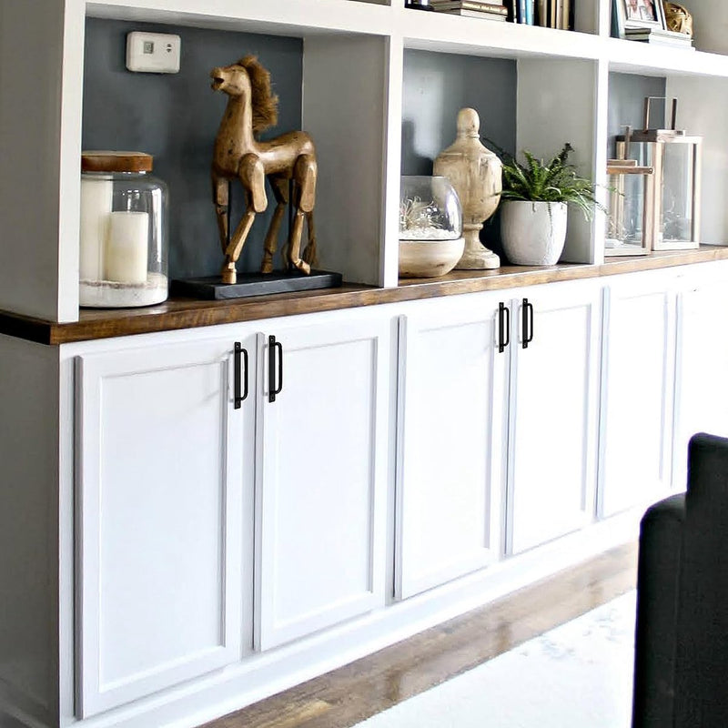 Schuurdeurgreep, 4 stuks. Schuifdeurgrepen, zwarte kastdeurgrepen met schroeven, voor deurkast, keuken, meubels, tuinpoort, schuurkastdeur handgrepen (180x25mm)