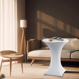 Set van 2 bartafelhoezen, tafelkleed, wit, 60 x 110 cm, stretch spandex hoezen, bartafel met rok, strijkvrije bartafelhoezen voor feest, bruiloft, bartafels, bankettafel