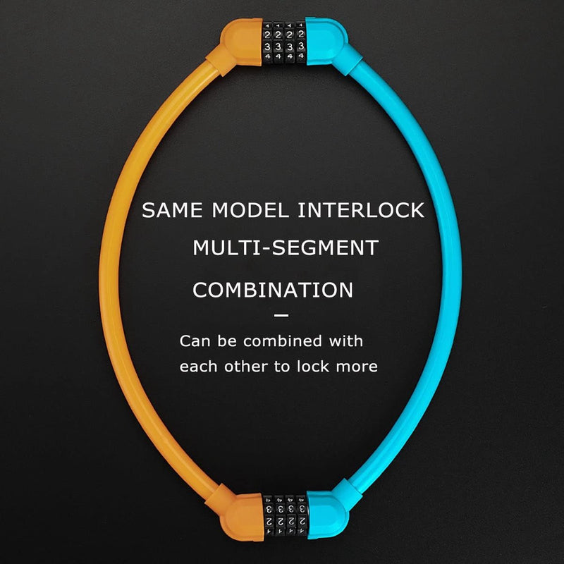 2 fietsslot, cijferslot, cijfercode-combinatieslot, mini draagbaar, kan vrij worden gecombineerd voor fiets, motorfiets, poort, hek (zwart)