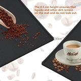 Onderlaag koffie siliconen koffiemachine afdruipmat servies siliconen mat gootsteen accessoires keuken antislipmat placemats voor koffie, gootsteen, huisdieren, zwart