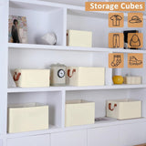 Opbergbox set van 2, opvouwbare opbergmand, Oxford stof 36x26x20 cm, organizerbox voor kledingstaatdozen, opbergrekken, kasten (beige)