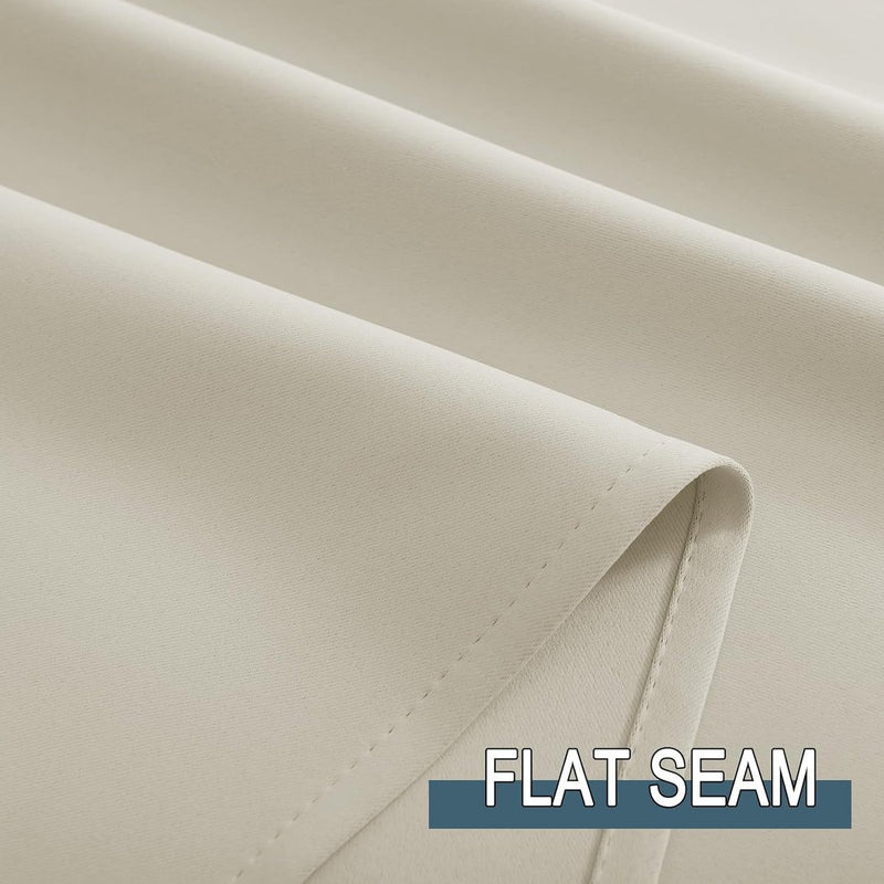 Terrasgordijnen, buitengordijnen, waterdicht, set van 2, H 243 x B 132 cm, buitengordijn, waterdicht privacyscherm en zonwering, balkongordijn, ondoorzichtig ooggordijn, lichtbeige